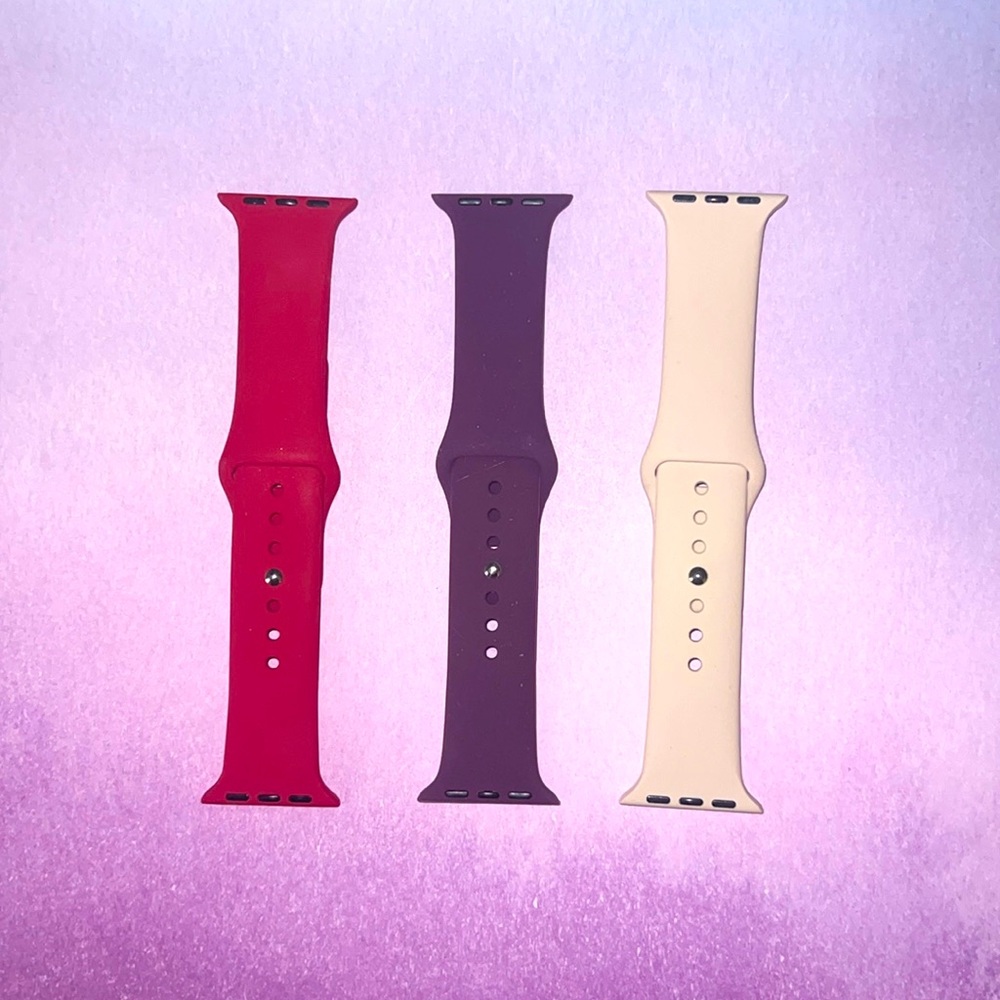 NWT Apple iWatch 3 pack Silicone Sport Bands 38/40 MM S/M